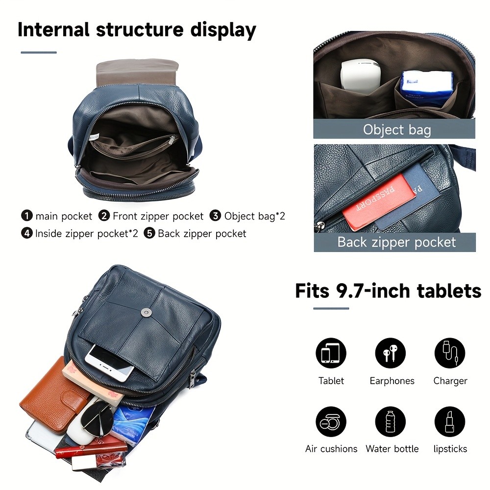 NIUCUNZH Genuine Leather Women's Backpack Stylish, Durable, and Perfect for Travel Essentials