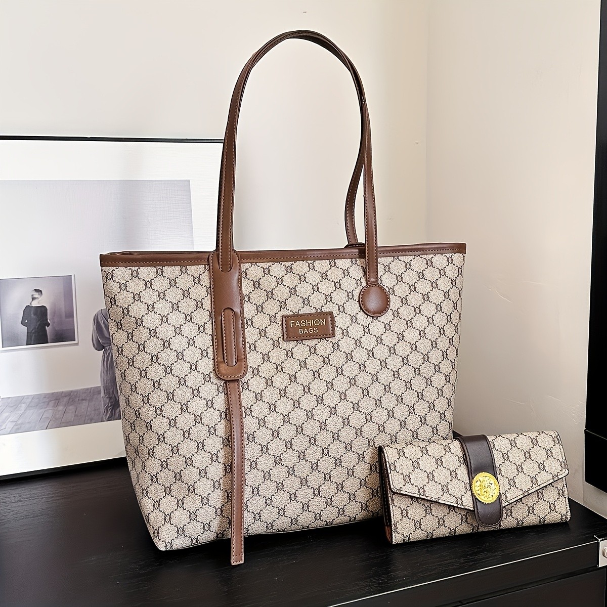 LABOONOO Womens 2-in-1 Large Tote & Wallet Bag