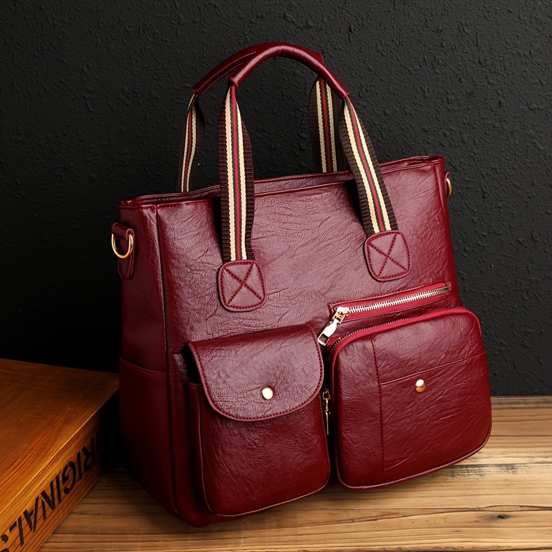 Baigou Crafted Fashion Solid Color PU Crossbody Bag