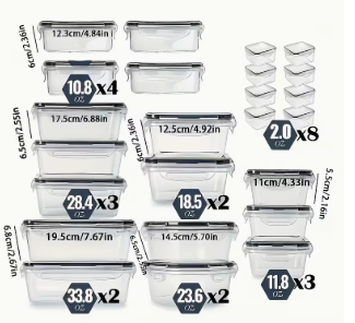 UNICHERRY 48pcs Food Storage Container Set