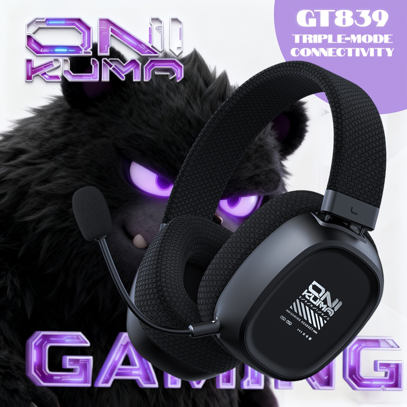 ONIKUMA Gaming Headset 7.1 Surround Sound, Triple-Mode Connectivity, Ultra-Low Latency