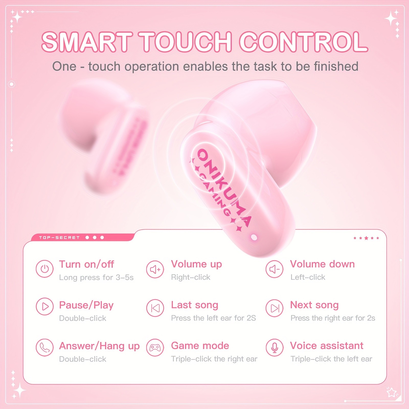 ONIKUMA TX603 New Face-Changing Wireless Headphones Stylish, Touch Control, and Customizable Design