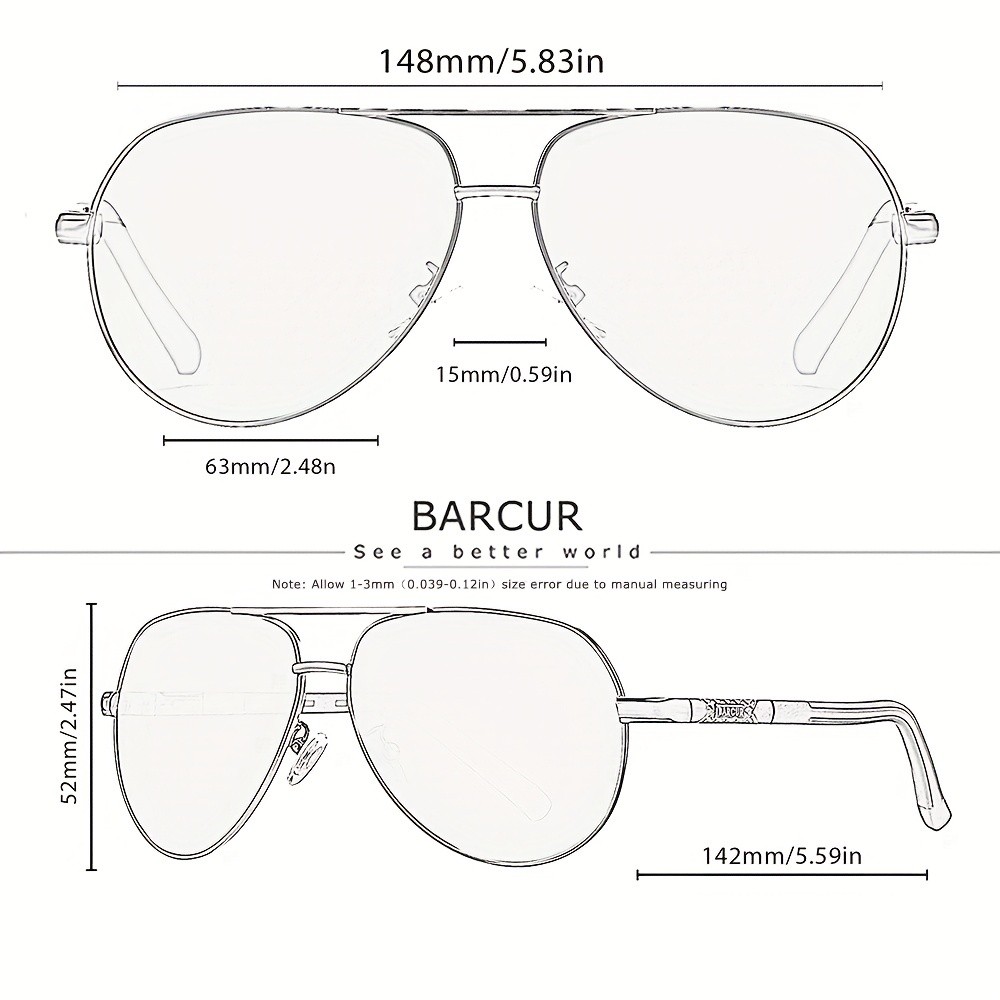 BARCUR Aluminum Retro Sunglasses for Men with Polarized Lenses