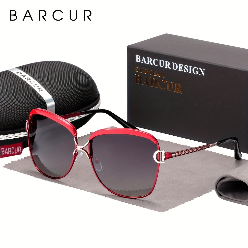 BARCUR Womens Oversized Gradient Lens Sunglasses