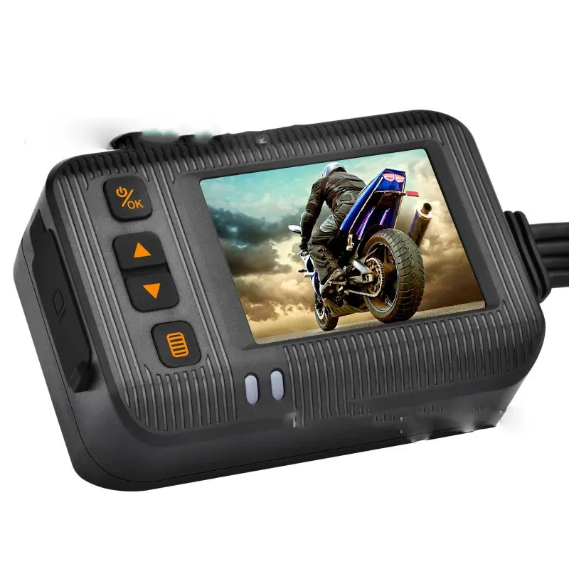Waterproof Double Mirror With Line Motorcycle Driving Recorder