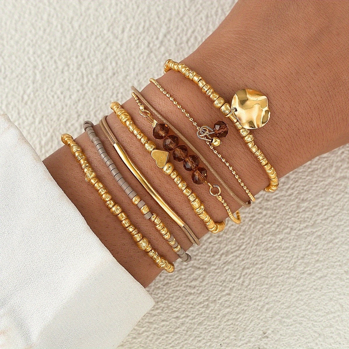 17 MILE 7-Piece Set of Fashionable Handmade Beaded Bracelets