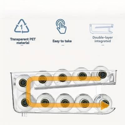 ITECHJOY 330-550ml Wide Double-Layer Rotating Beer Can Holder  Freezer-Safe, Space-Saving Transparent Design for Beverage Organization