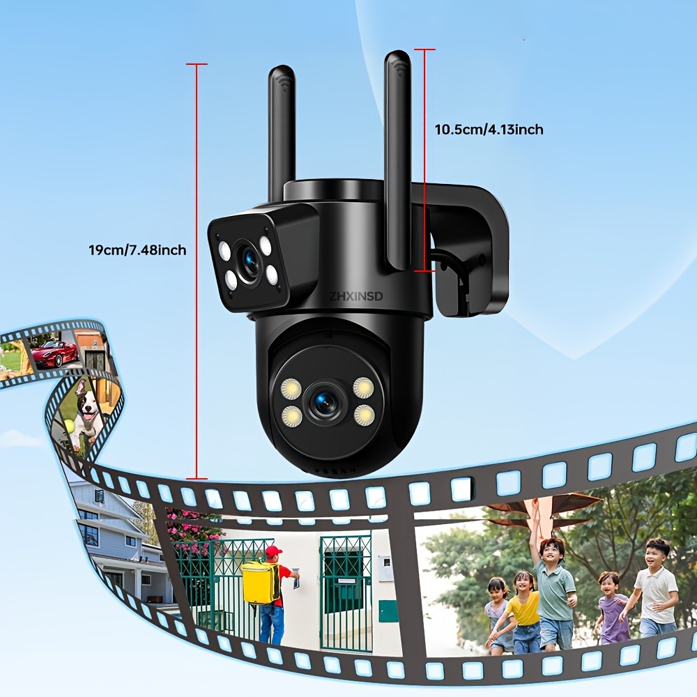 ZHXINSD Dual-Lens PTZ WiFi Security Camera