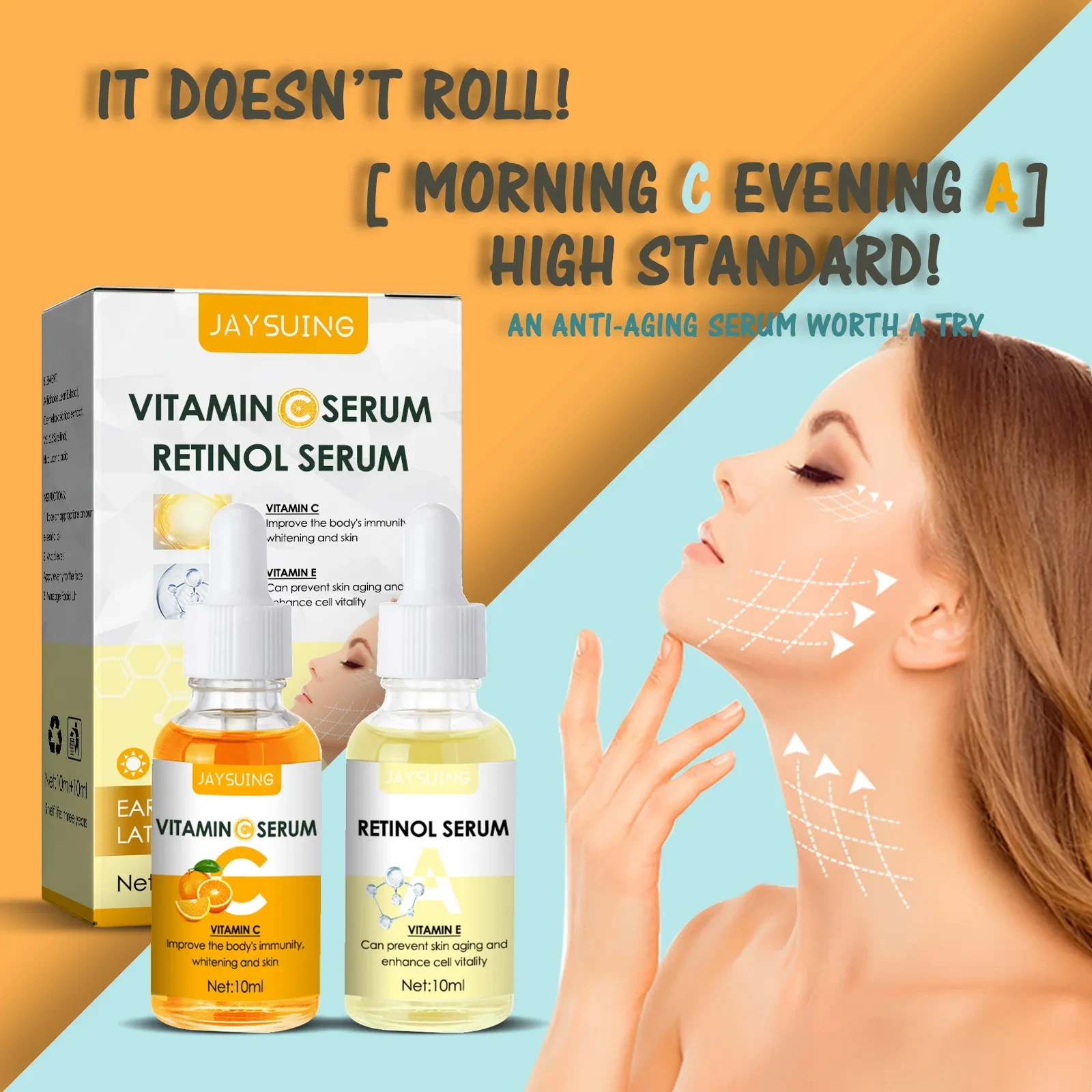 Jaysuing Vitamin C & Retinol Serum Set