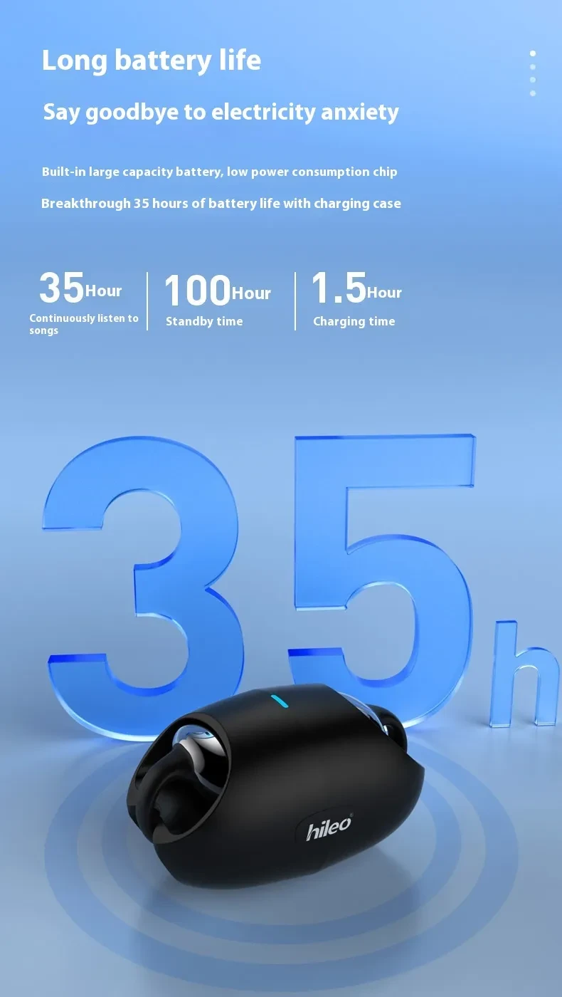 Clip-on True Wireless Bluetooth Headset Sports Non In-ear Stereo Mobile Phone Universal
