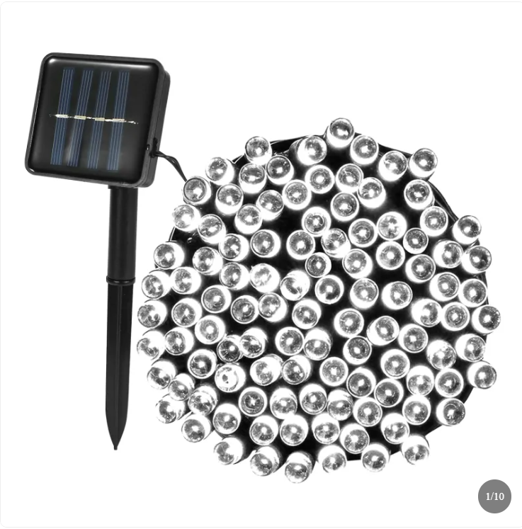 1Pc Solar String Lights LED Solar Power Fairy String Light 12M 8 Lighting Mode Cool Light Waterproof Starry String Lights Christmas Wedding Party Decor String Lights