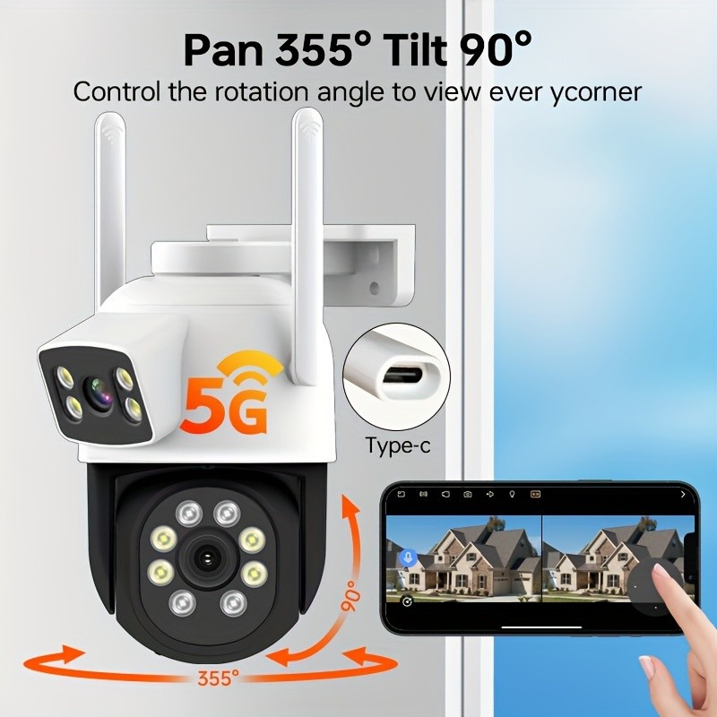 Dual Lens Security Cameras Outdoor/Indoor