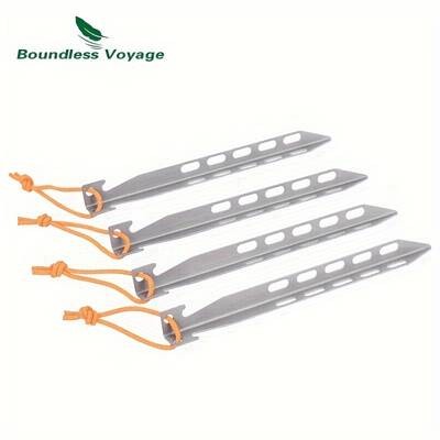 4pcs Pure Titanium Ground Stakes Lightweight, Portable Tent Stabilization for Ultimate Windproof Protection