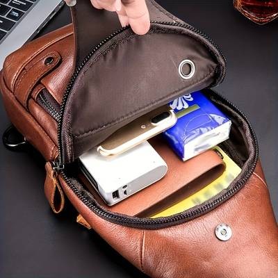 BULLCAPTAIN Mens Chest Front Bag Trendy, Multifunctional Design for Active Lifestyles