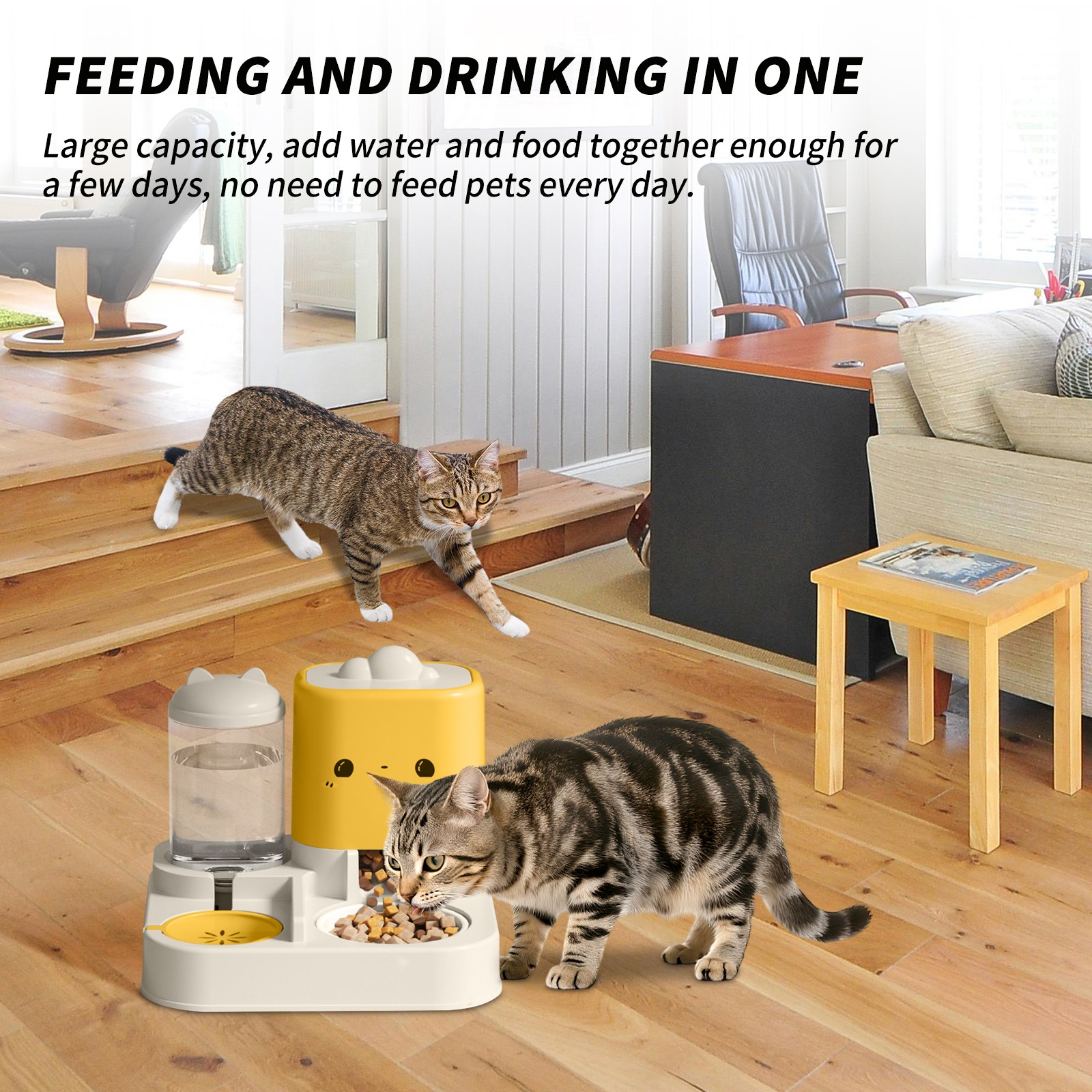 Cartoon Cloud Cat Ear Feeding and Watering Bowl