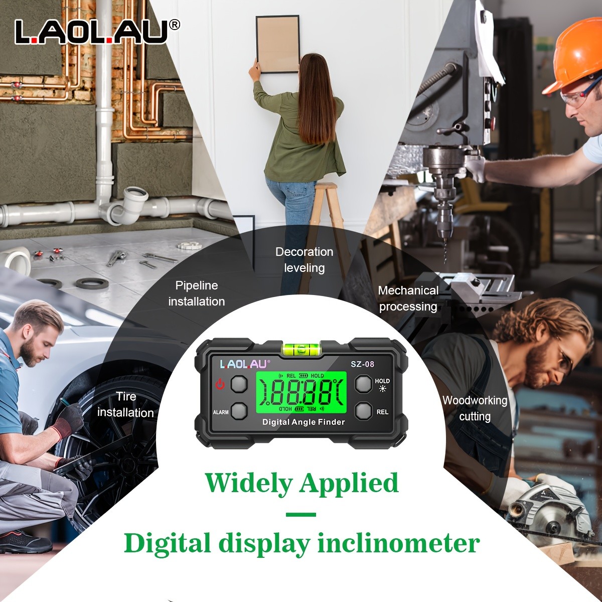 L.AOL.AU SZ-08 Digital Inclinometer Magnetic Level Pro