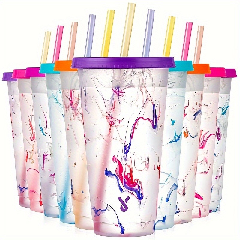 MEOKY 24oz Color-Changing Reusable Plastic Cup