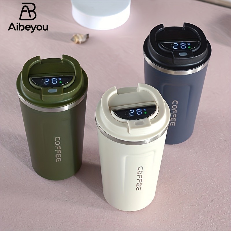 AIBEYOU 17oz Insulated Coffee Pot with Smart Temperature Display
