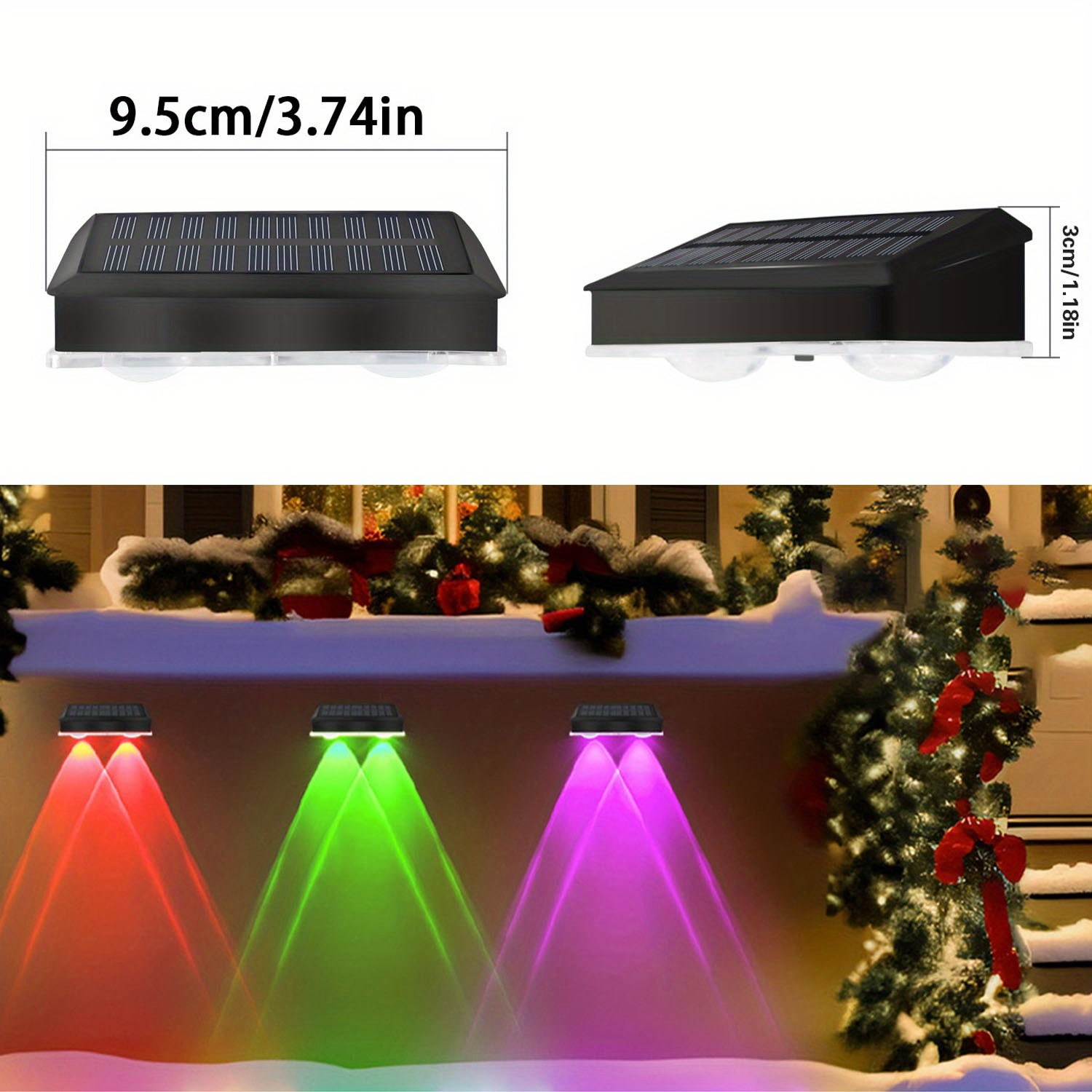 AIPUSI 4/2 Packs Solar Fence Decorative Lights