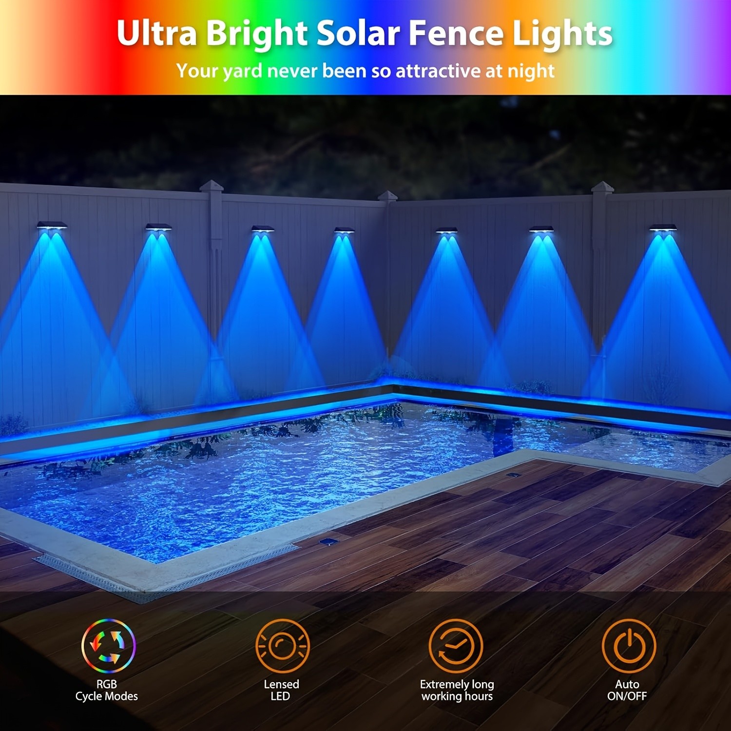 AIPUSI 4/2 Packs Solar Fence Decorative Lights