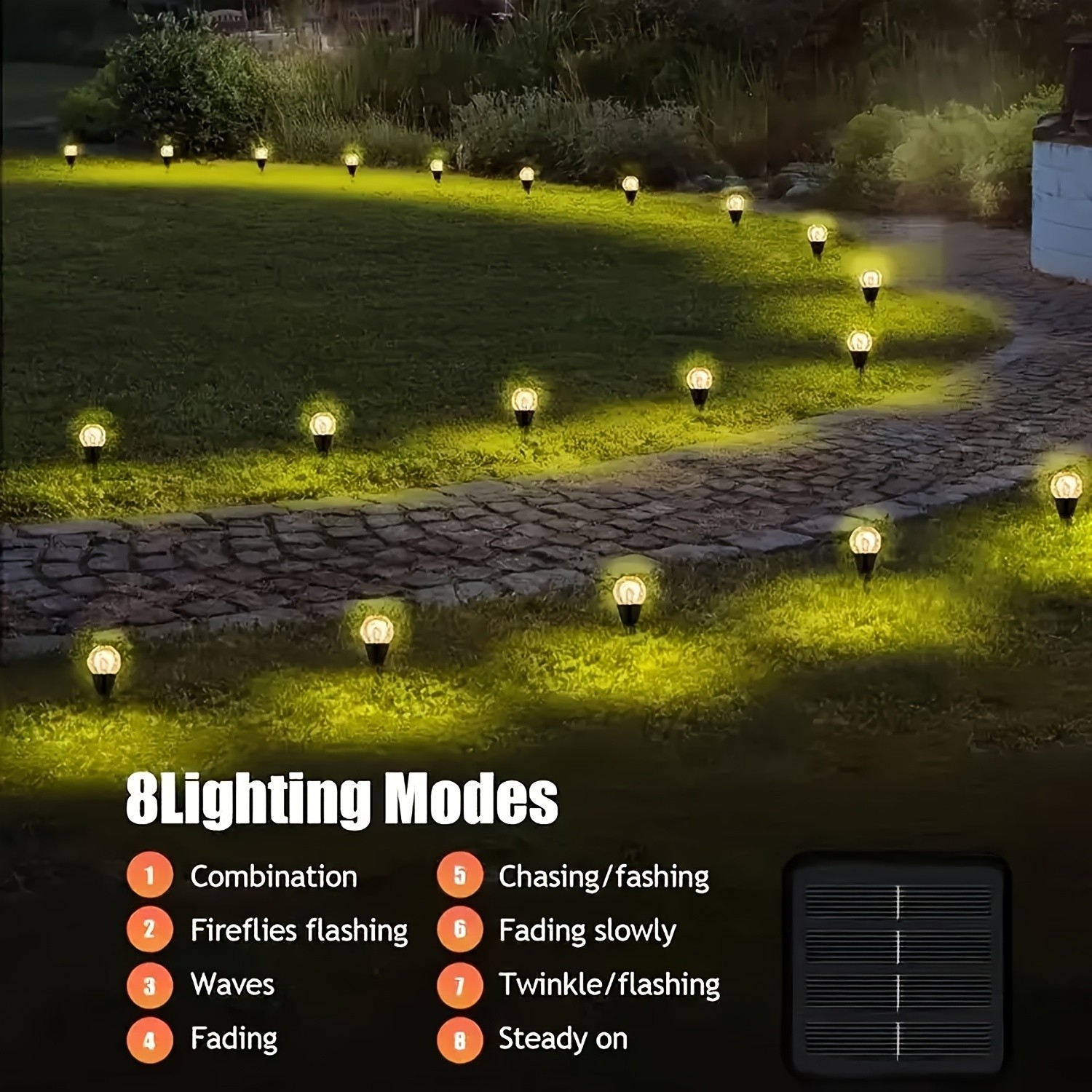 AIPUSI 40/20 LED Solar Bubble Crystal Ball Path Lights