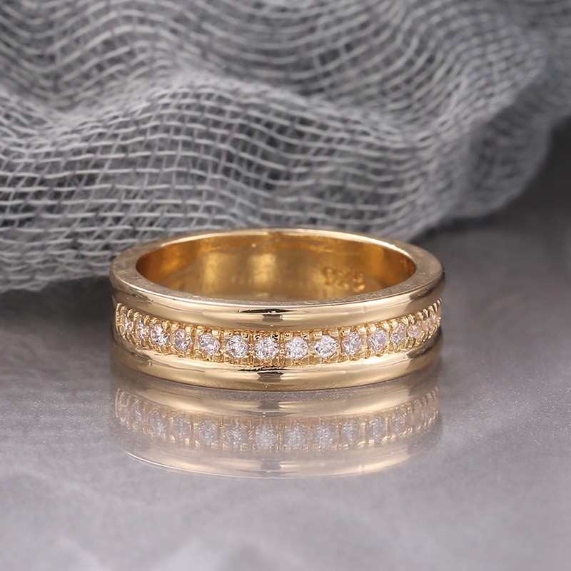 Simple Golden Silver Rhinestones Ring