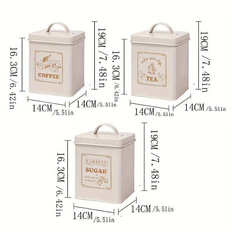 NYKA INMAN 3pcs Food Storage Cans