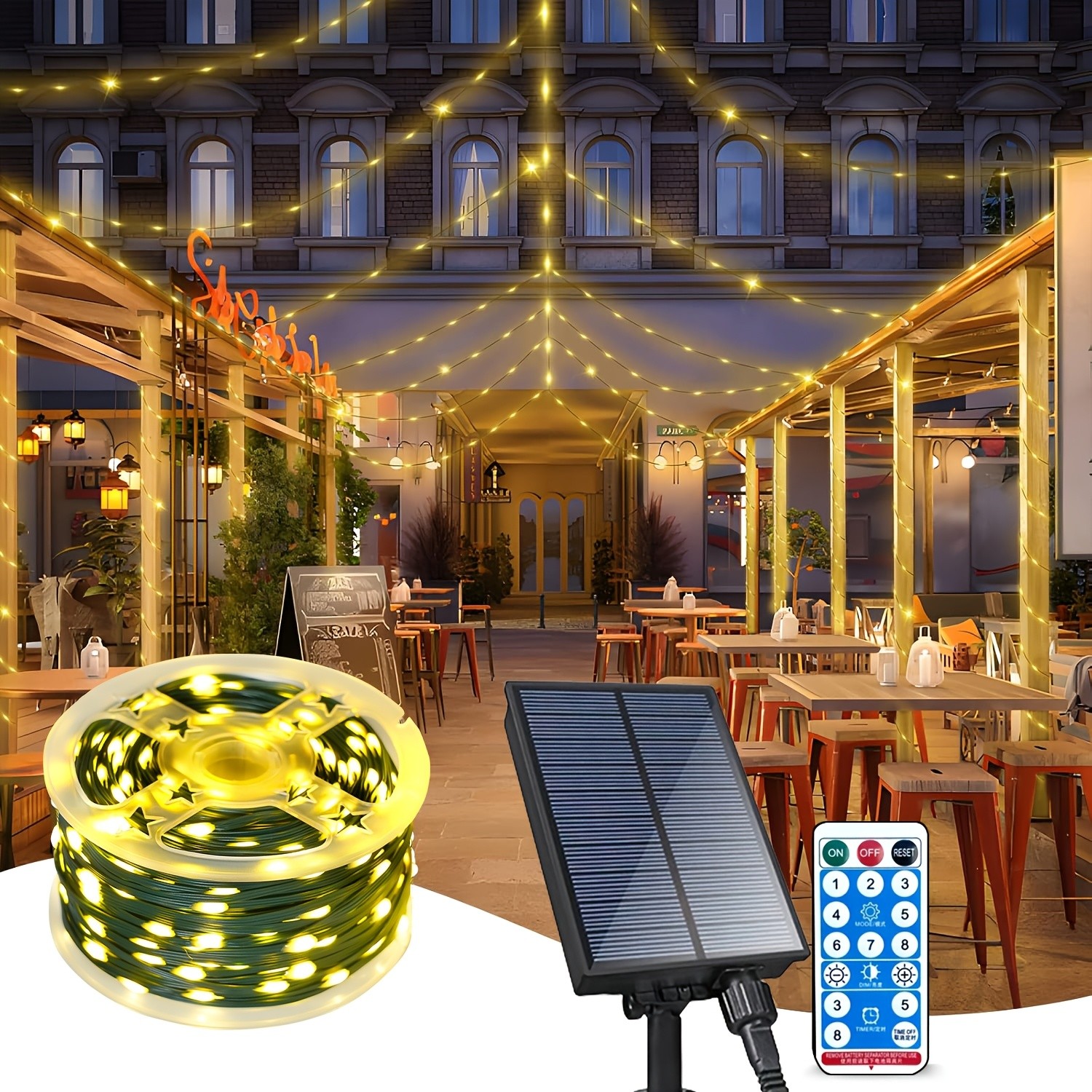 LEDoor 41.7meter 400LED Solar Fairy Lights String