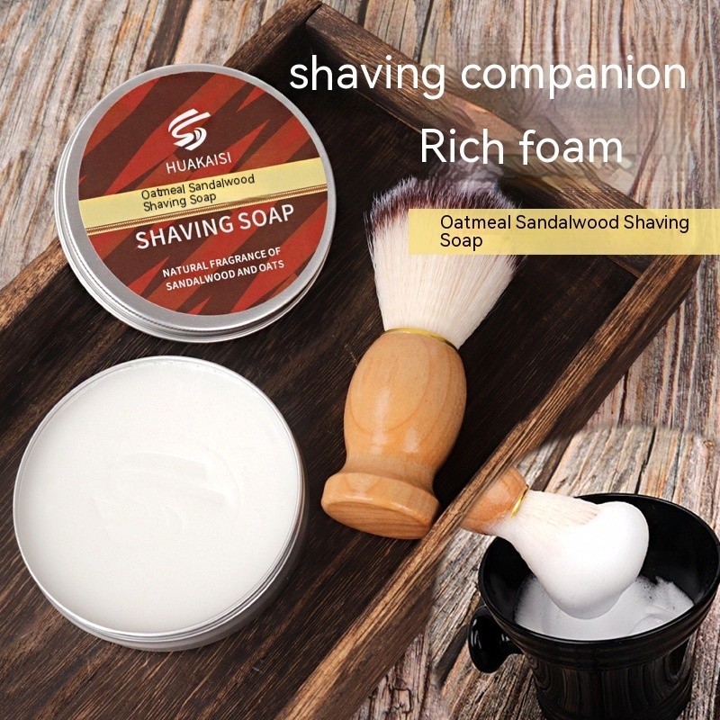 Huakaisi Oat Sandalwood Men's Beard Shaving Soap Shaving