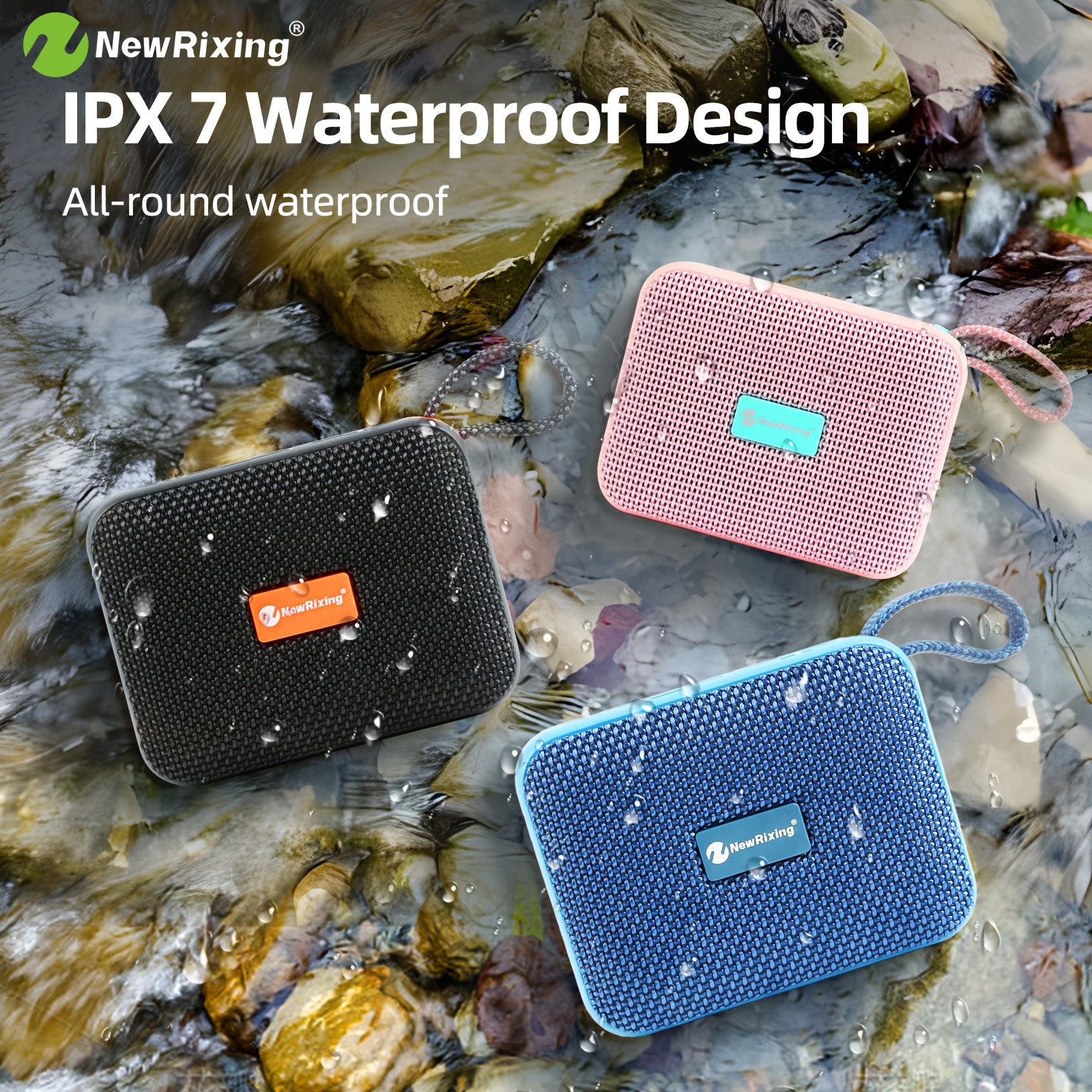 NewRixing Wireless Speaker with IPX7