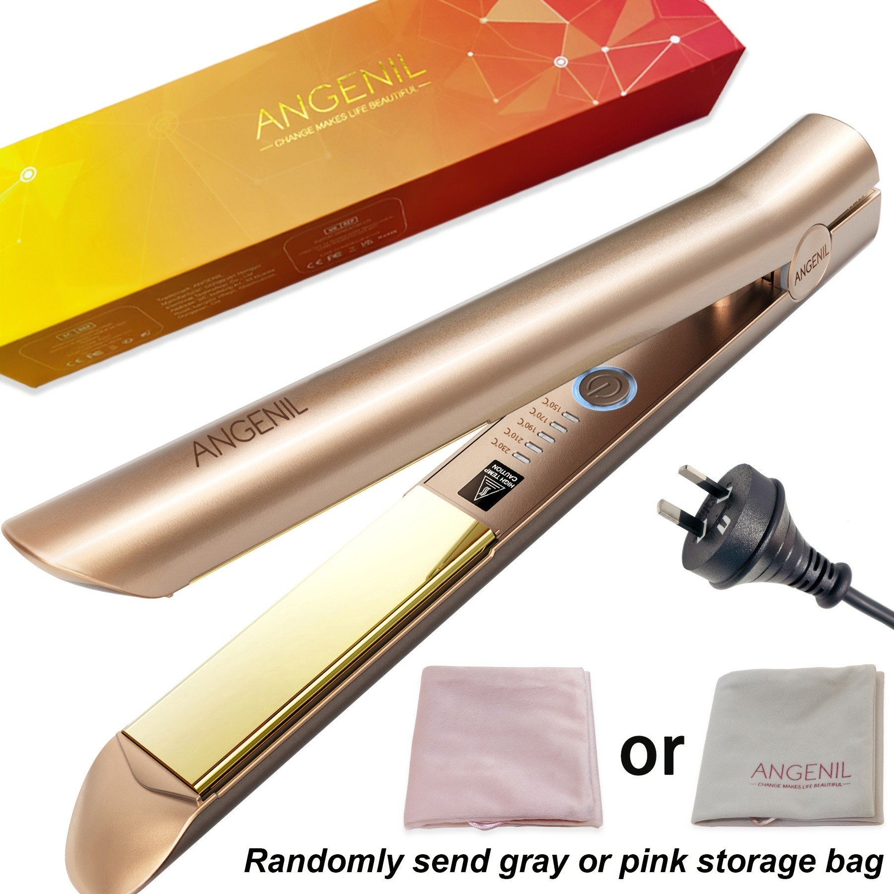 ANGENIL Titanium 2-in-1 Flat Iron & Curler Styler