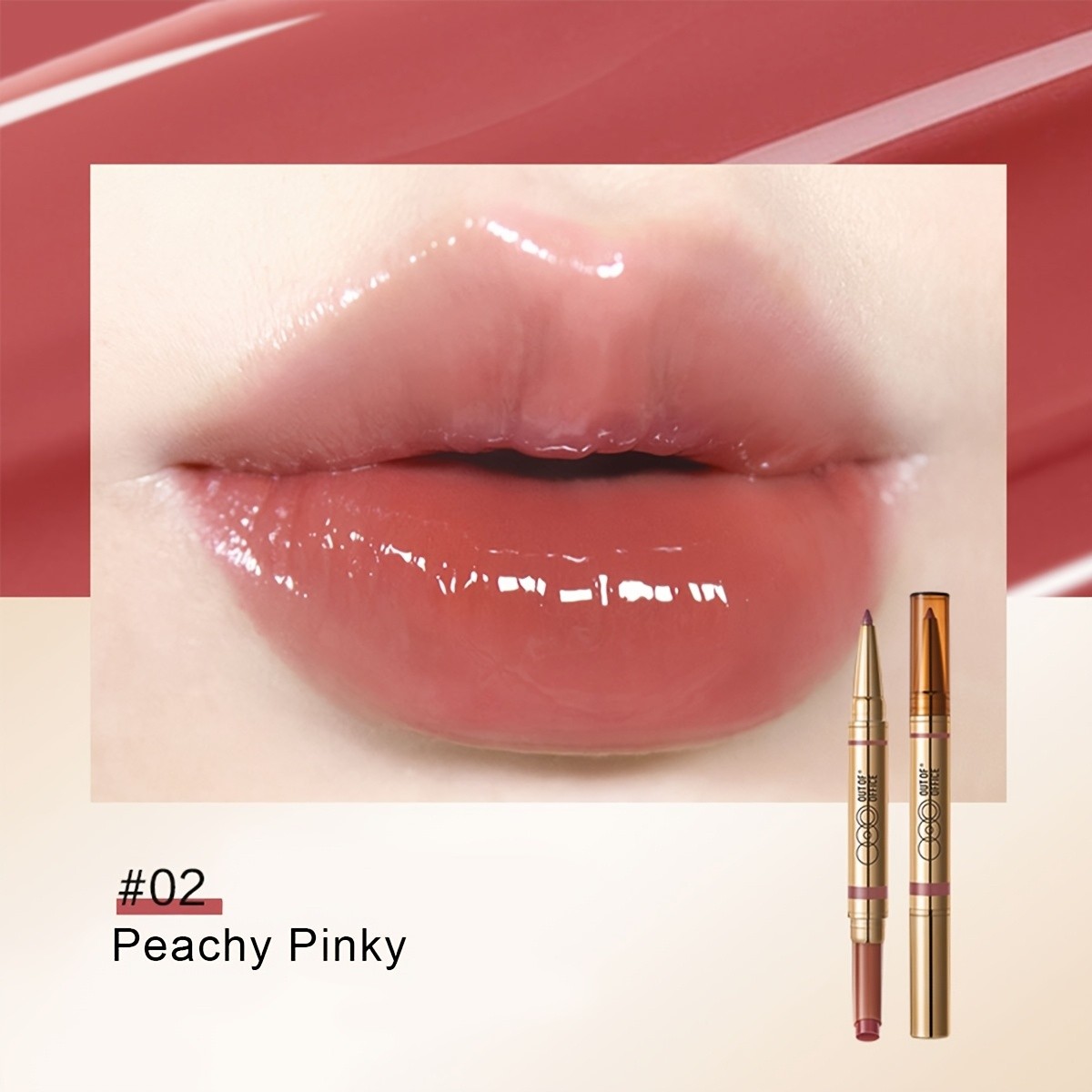 2IN1 Glossy Lip Balm & Lipliner Duo