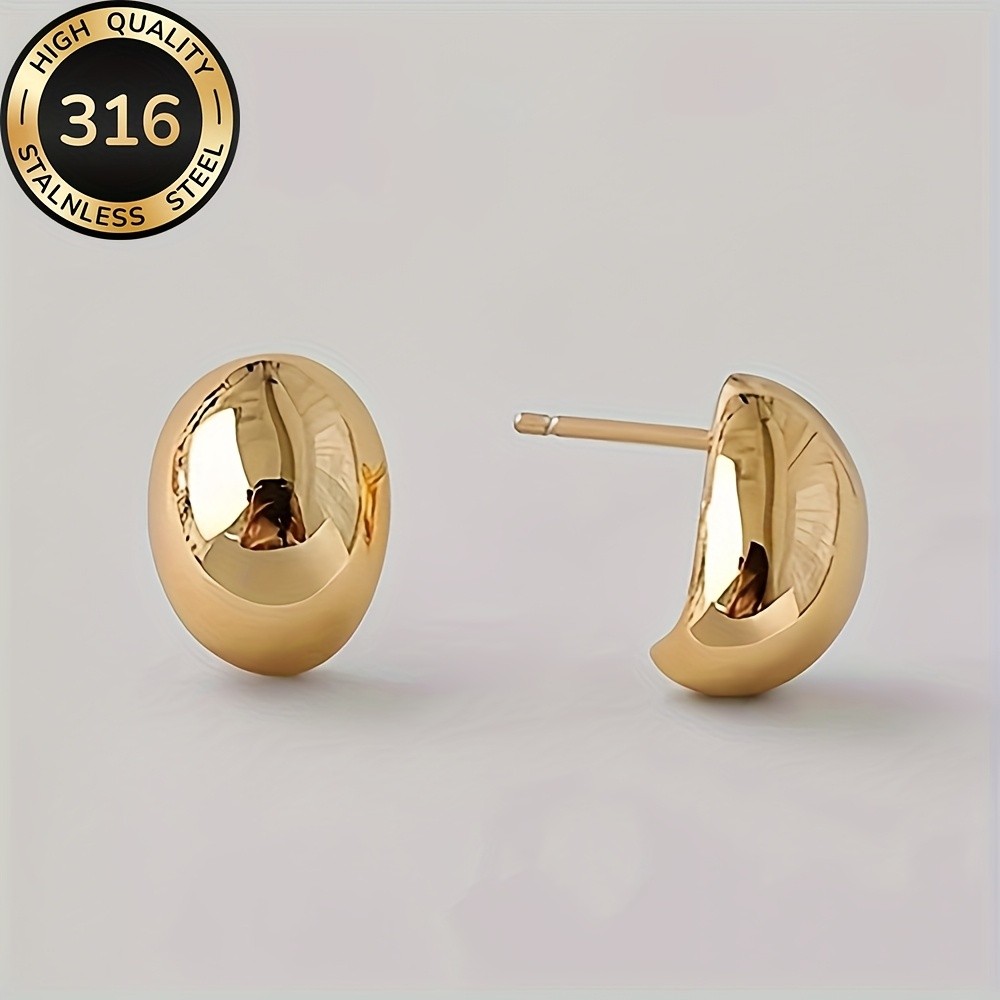 AIVEO Womens 18K Gold Plated Stainless Steel Stud Earrings