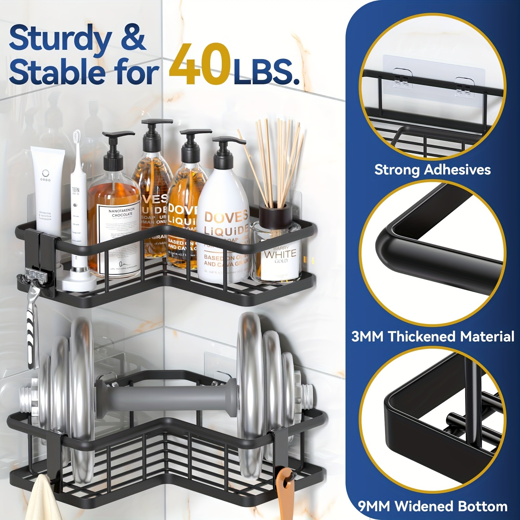 JABUKOSU 5-Pack Shower Caddy