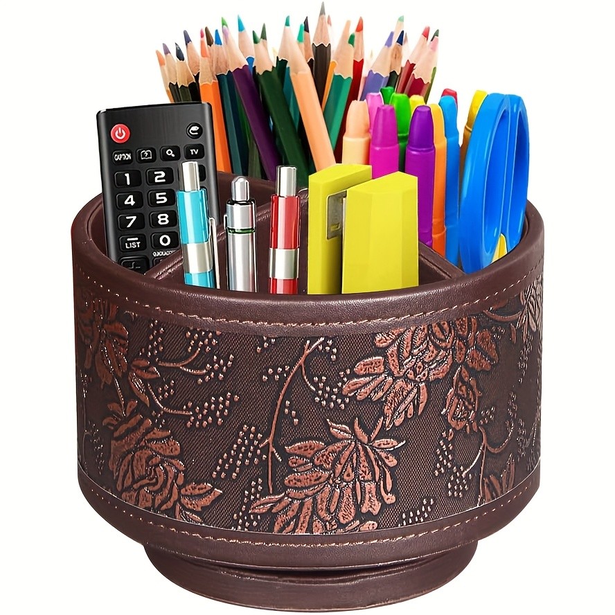 MILITWO 360 Swivel Pen Holder with 4 Compartments