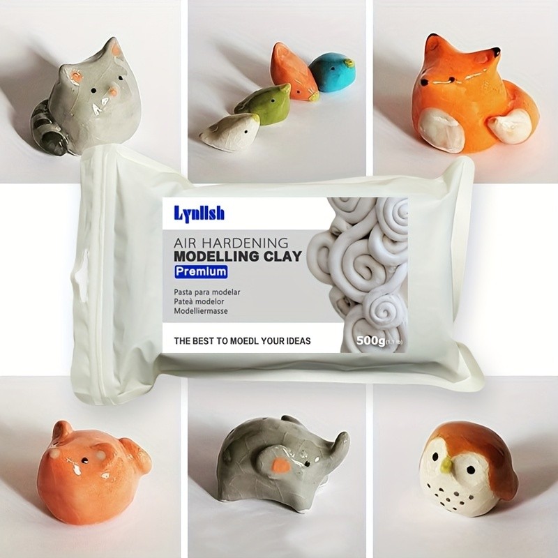 500g/1.1lb Air Dry Clay with 4 Gloves