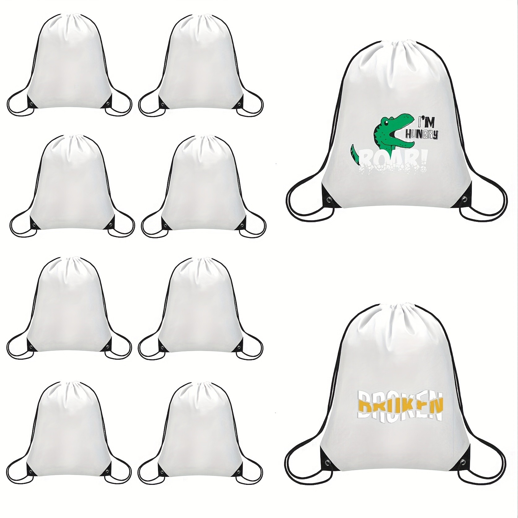 10/20pcs Sublimation Blank Drawstring Backpack
