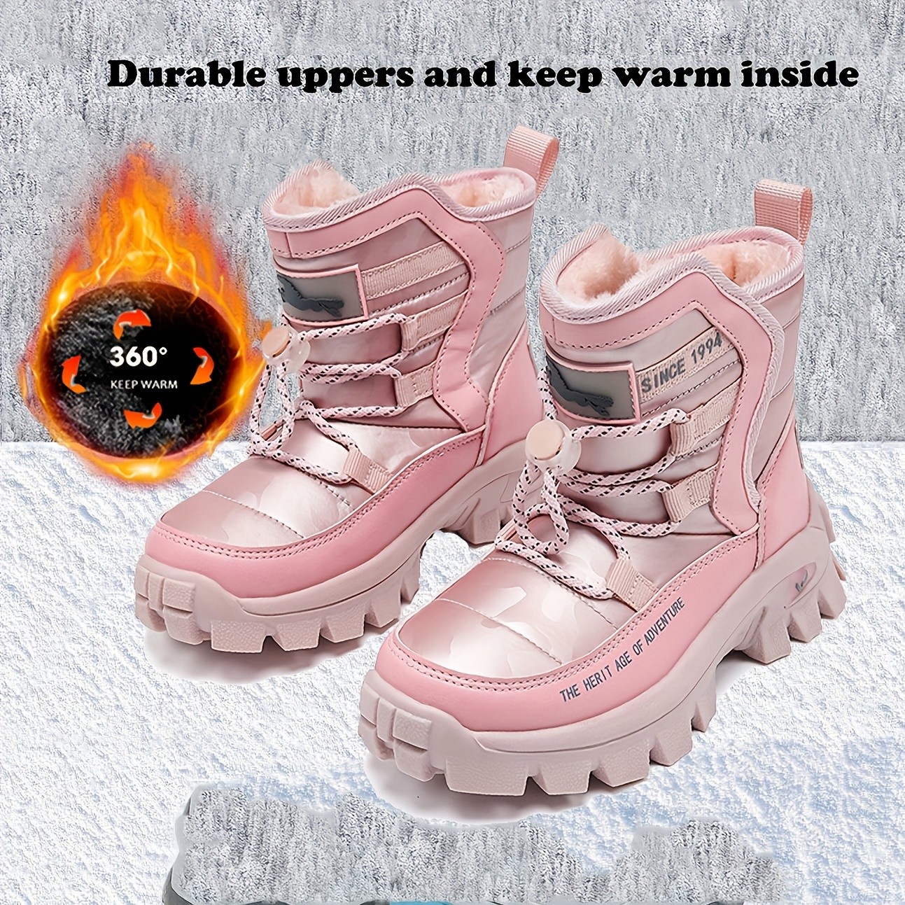 FANGFIUP Youngsters' Camo Snow Boots
