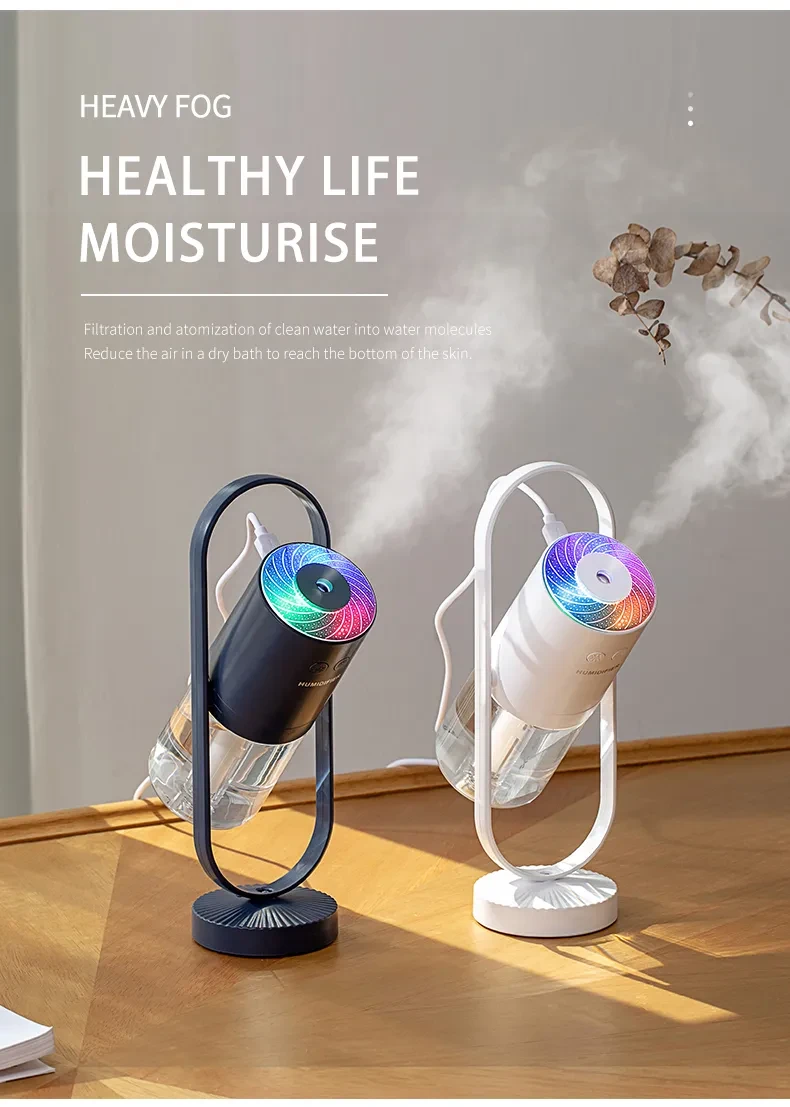 200ml Portable Colorful Light Humidifier USB Rechargeable Car Humidifier