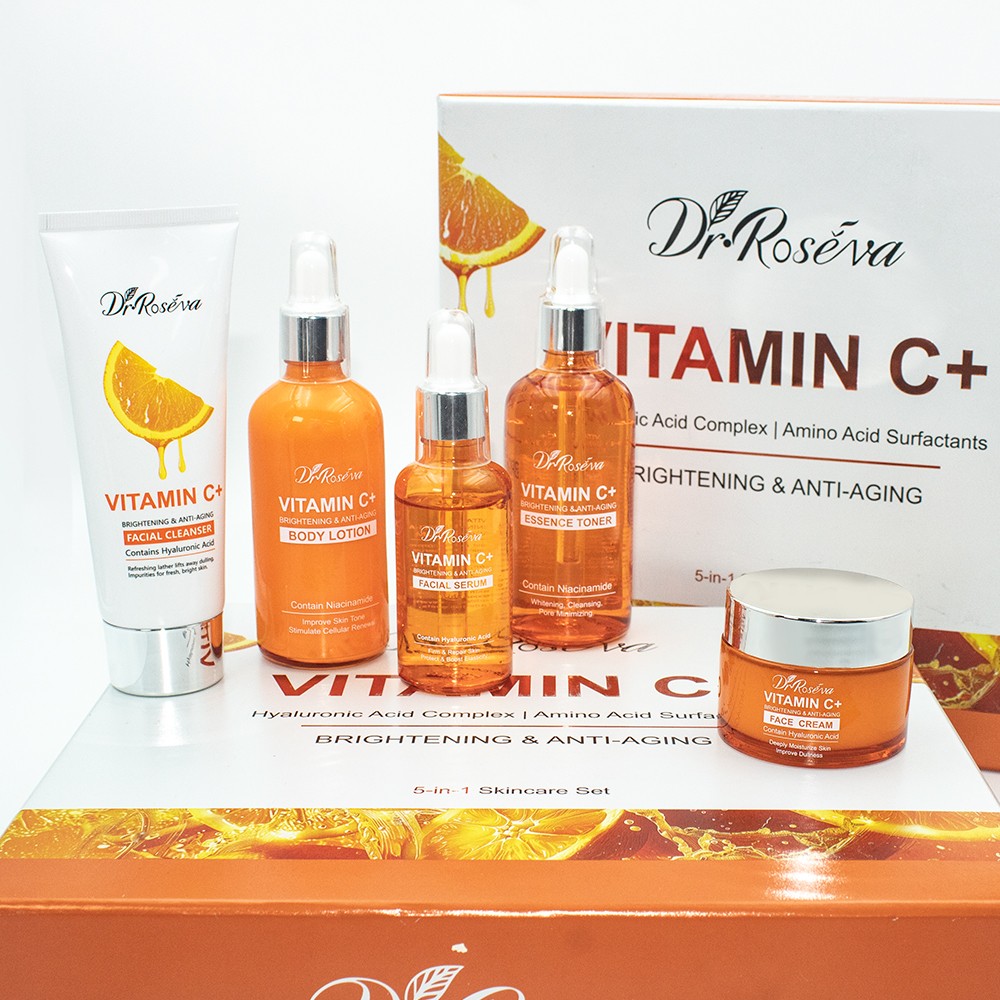 Dr. Roseva Vitamin C+ Skincare Set Complete Brightening and Anti-Aging Routine
