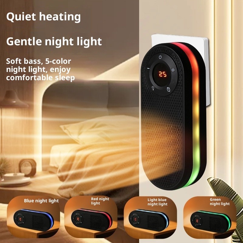 Small 180-Degree Rotatable Electric Heater with Remote Control and LED Display
