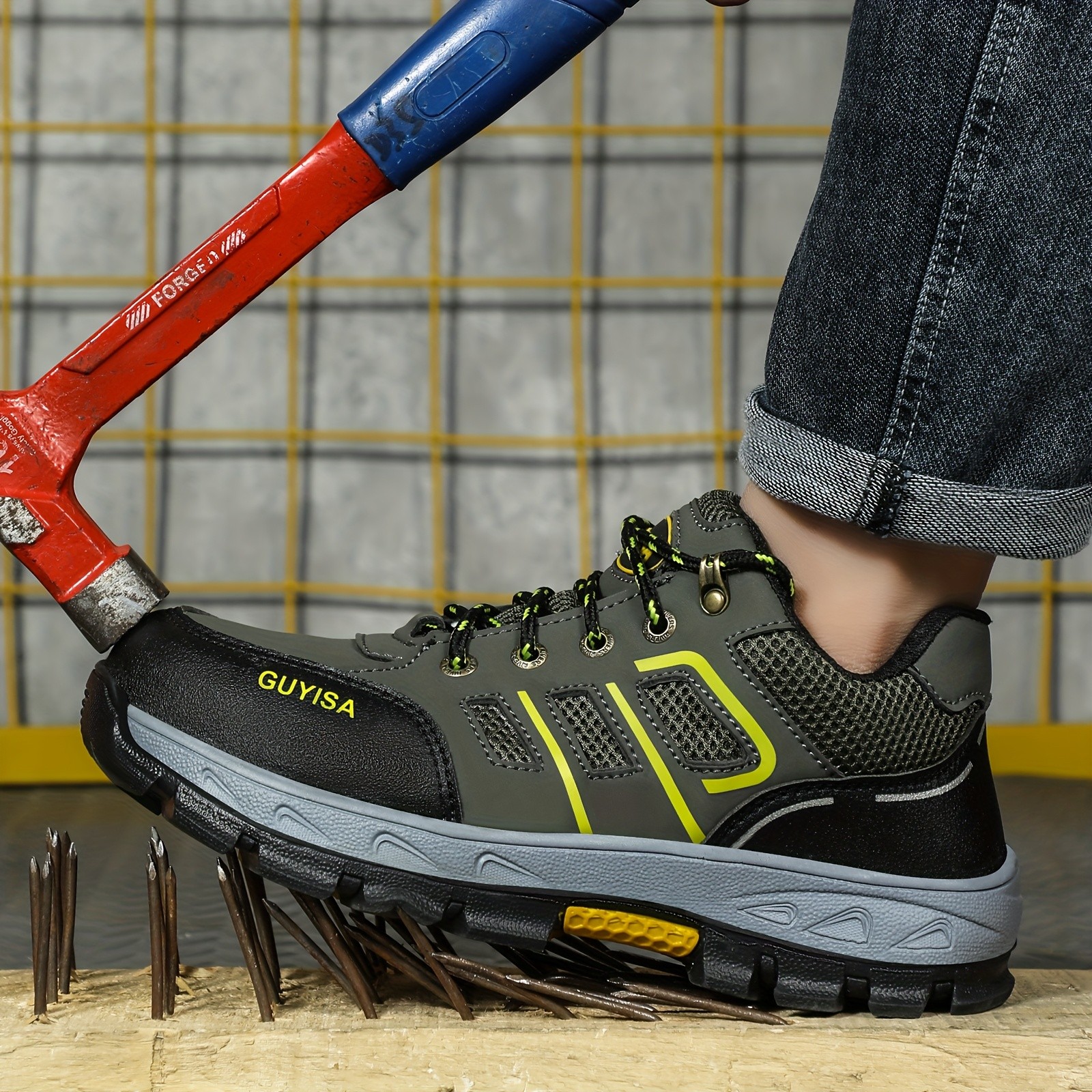 GUYISA Men's & Unisex Steel-Toe Work Shoes