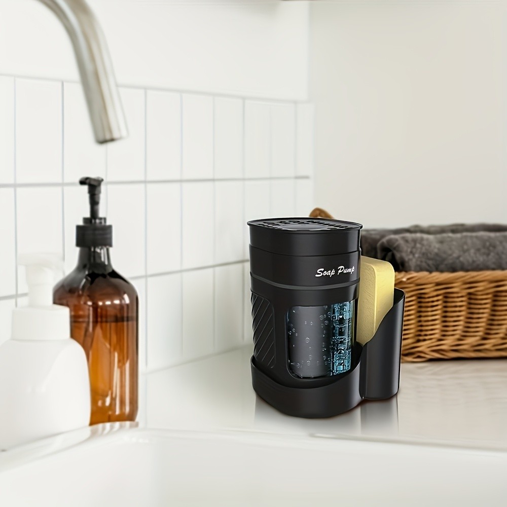 AOY Compact 2-in-1 Soap Dispenser with Sponge Holder