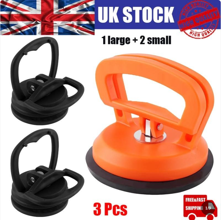 3 Pcs Dent Puller Car Body Panel Suction Cup Set Repair Removal Tool Kit UK