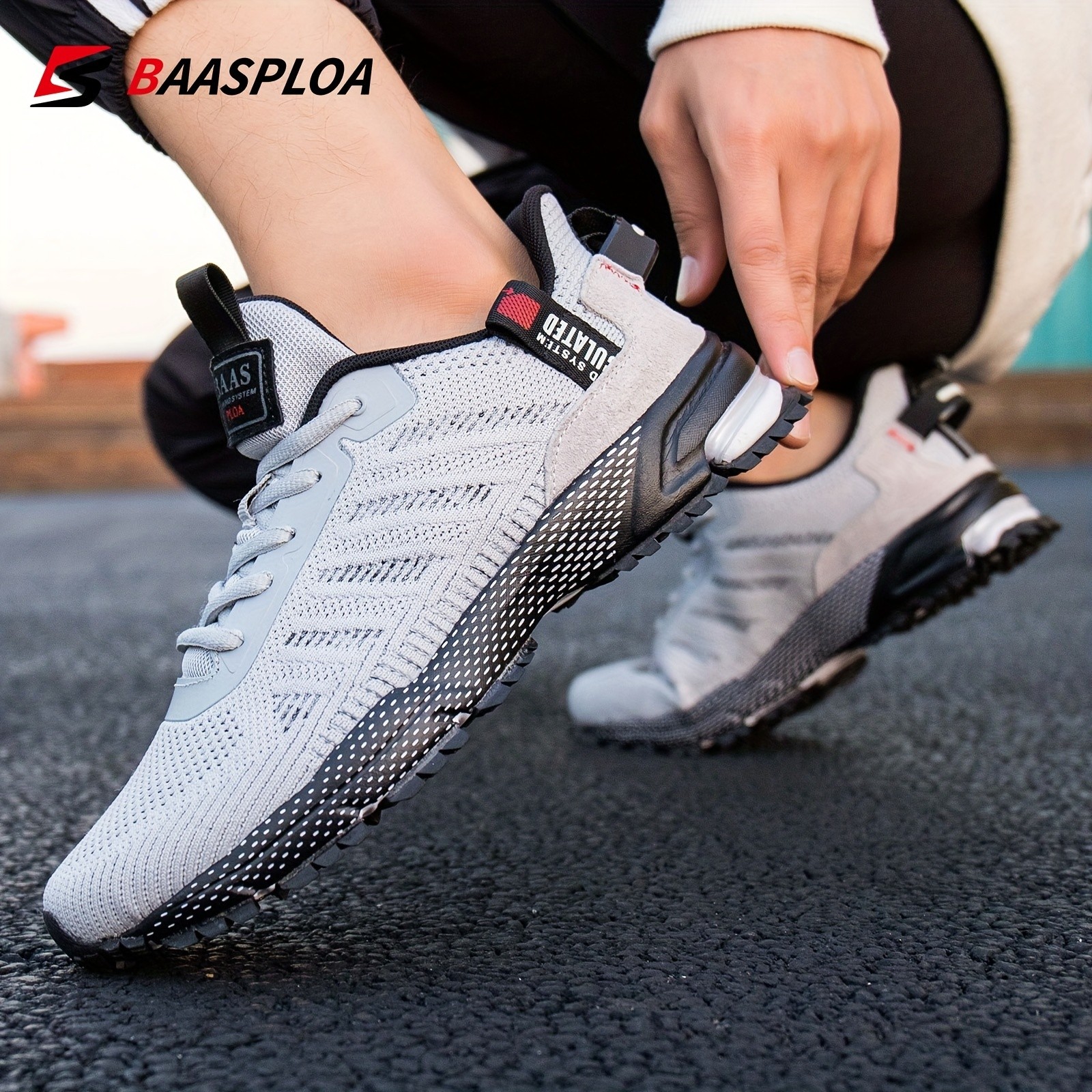 BAASPLOA Men's Lightweight Breathable Running Sneakers