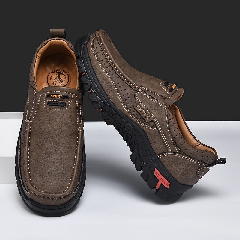 SALKIN Plus Size Men's Solid Color Slip-On Loafer Shoes