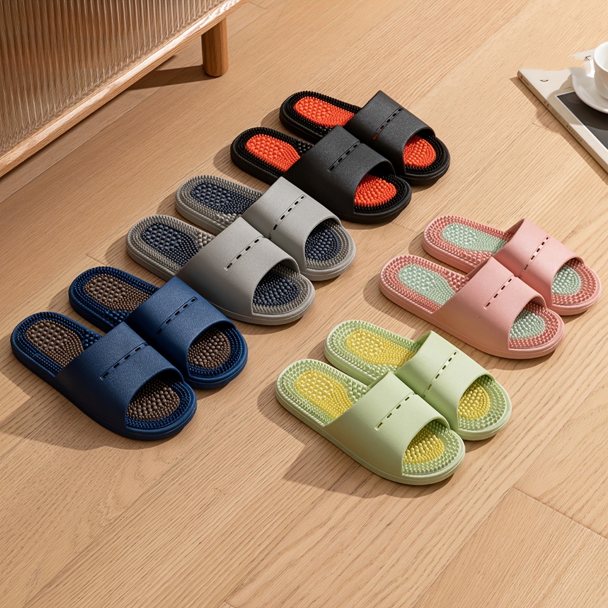 Jieliya Colorful Indoor and Outdoor Creative Slippers
