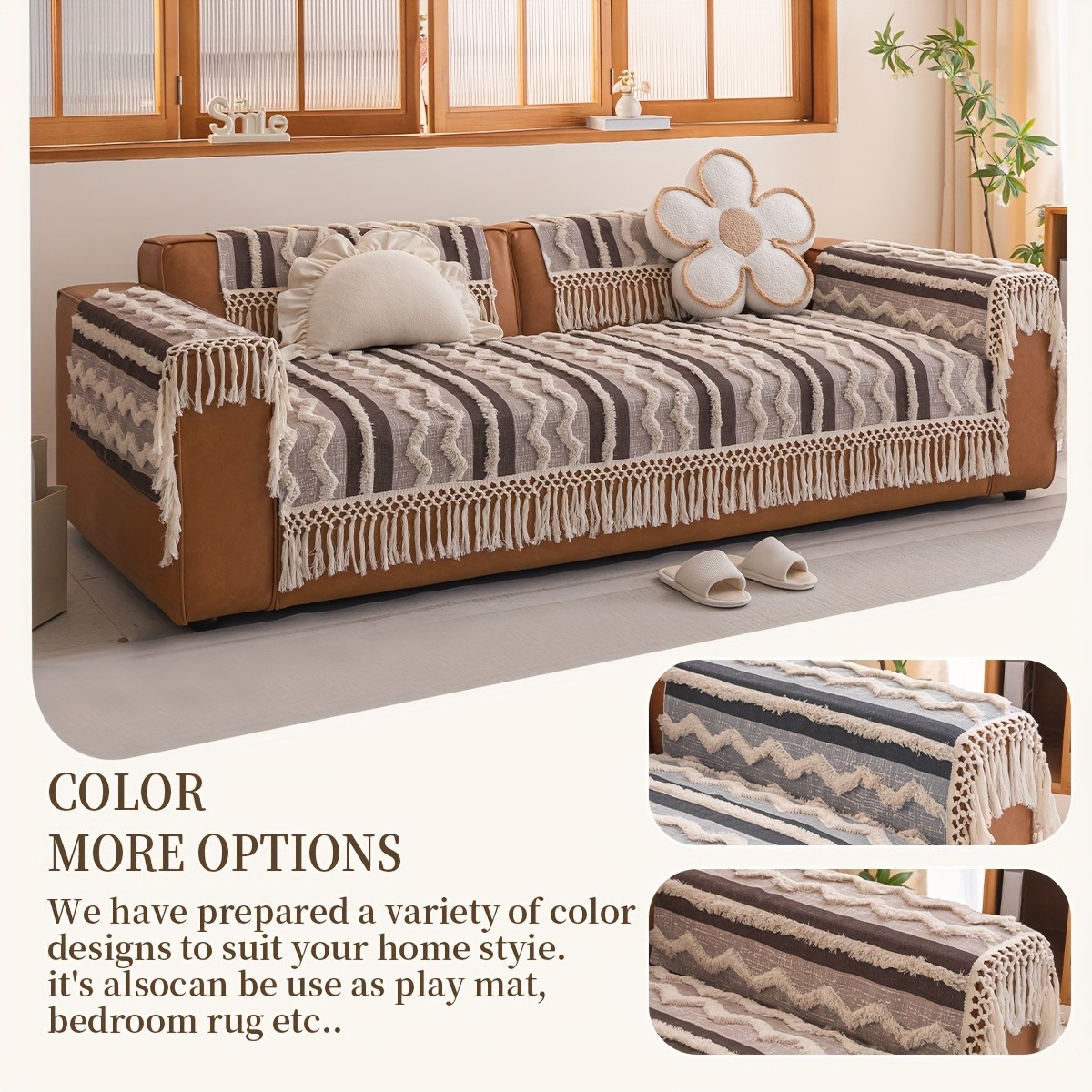 PJLZJFBY Tufted Sofa Cushions with Tassels