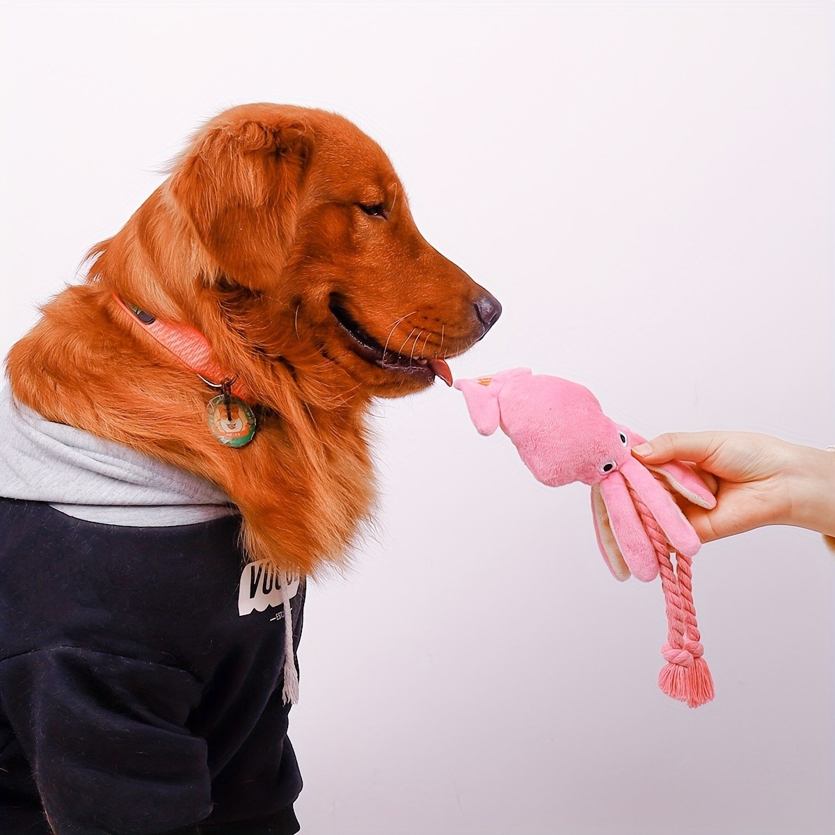 SUPET 1pc Octopus Design Pet Grinding Teeth Squeaky Plush Toy