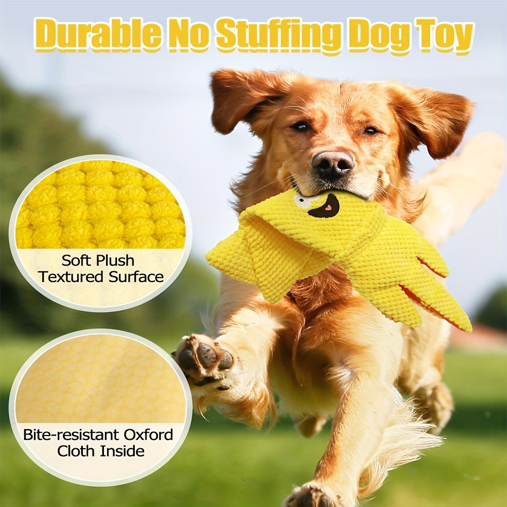 SCHITEC Squeaky Plush Dog Toy Set with Whistle